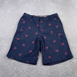 IZOD Shorts Mens 30 Blue Red Lobster Print Twill Chino‎ Coastal Preppy